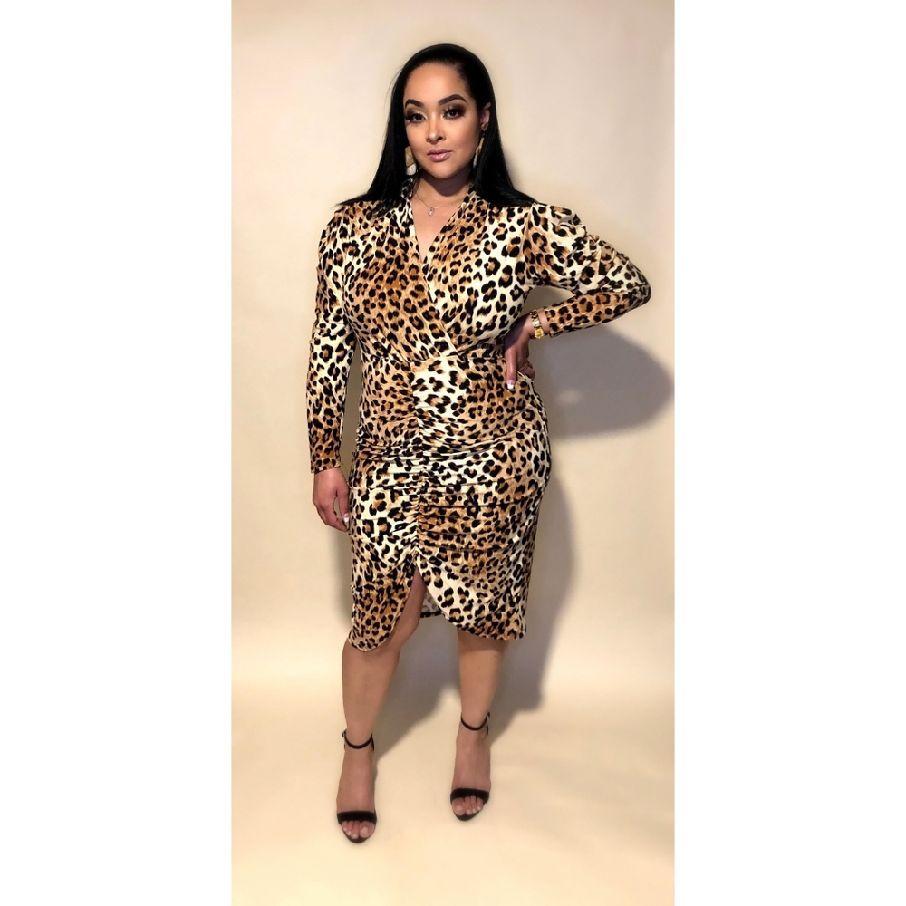 ⭐2X HP⭐ Leopard Lush Bodycon Dress